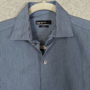 Bar III Mens Slim Fit Stretch Dress Shirt Button Small 14 14.5‎ 32 33 Blue